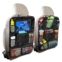 QilaoBanboss 2 Pack Car Organiser Back Seat for Kids, Multi Pocket Travel Tidy with 10 Inch Tablet Holder and Foldable Car Storage Accessories