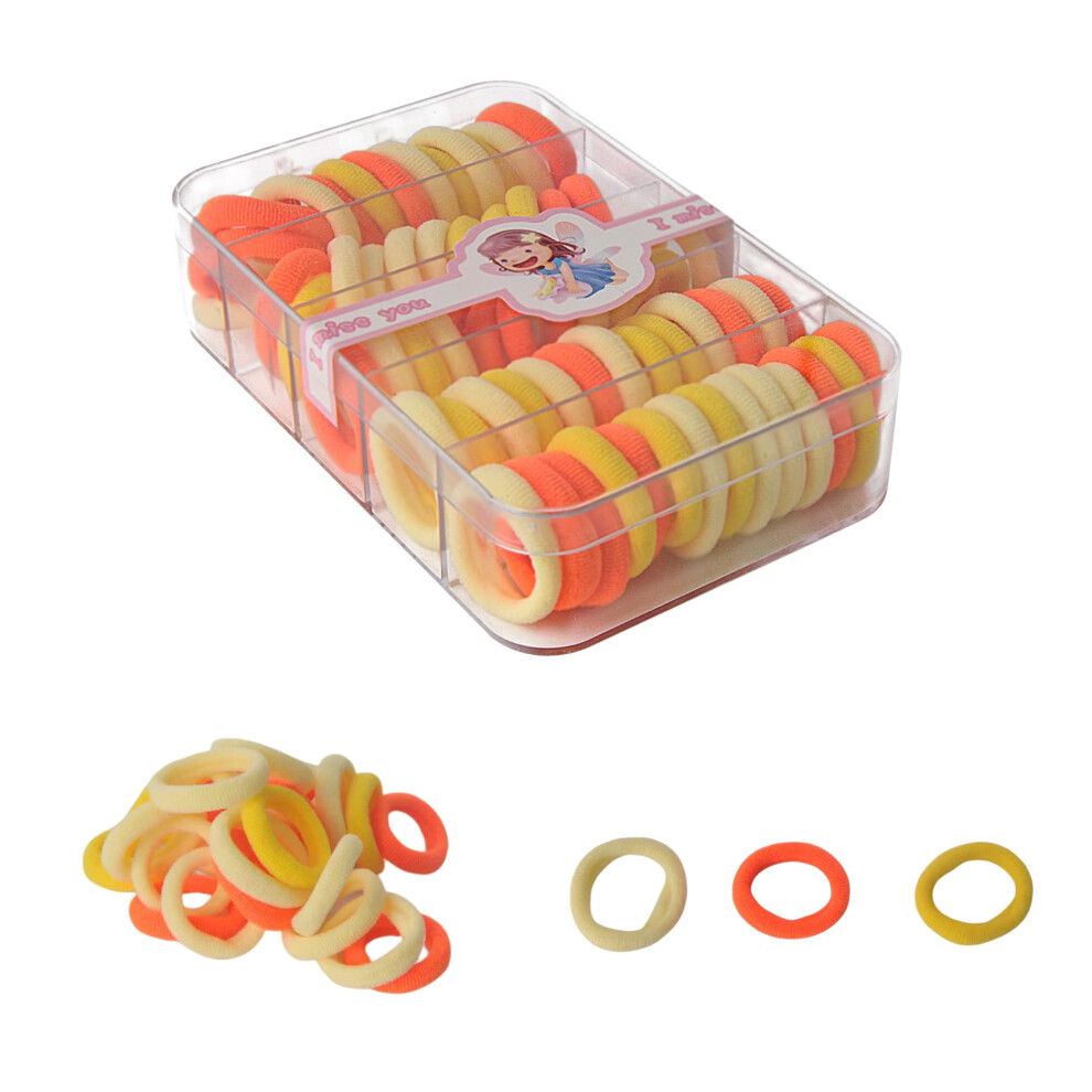 60Pcs Hair Bobbles,High Elasticity Du Yellow Dtxlx