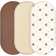 Yukkidds Baby Moses Basket Sheets 81x41cm, 3 Pack