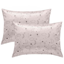 Toddler Pillowcase Silk Satin 49x36cm Soft Baby Pillow Cover Boys Girls Cloud Moon Envelope Closure