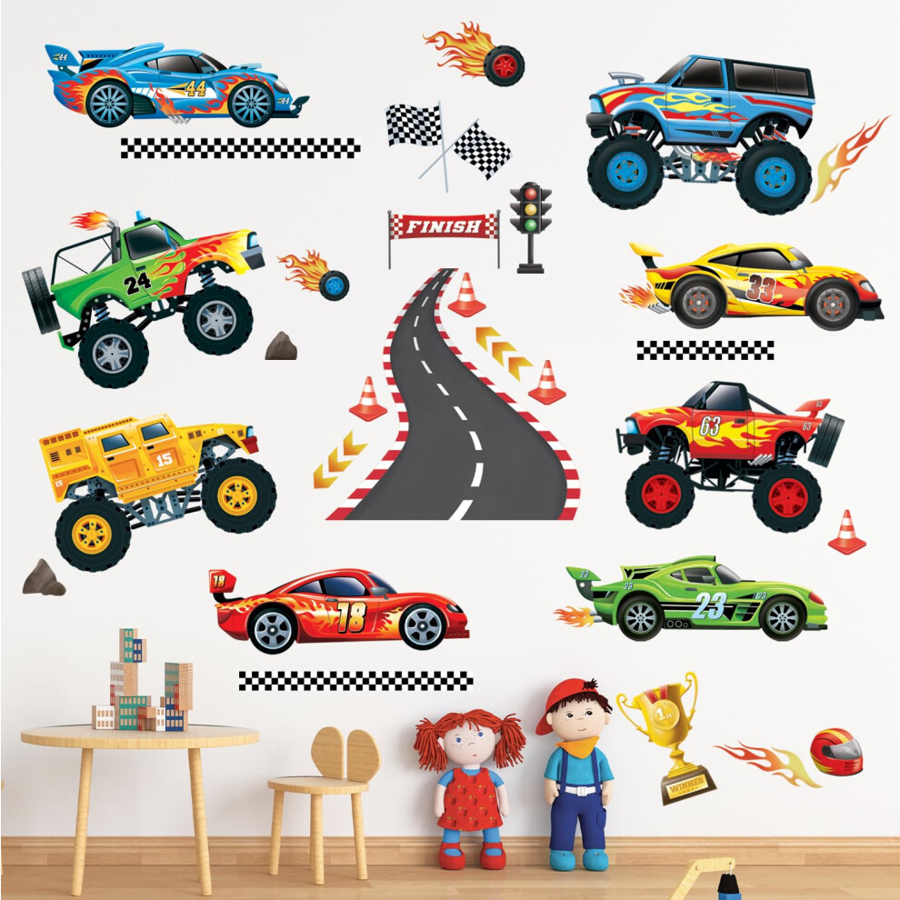 Ds9-8083 Racing Car Wall Decals Boys Room Decowall