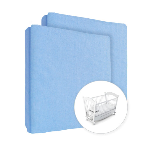 2X Jersey 100% Cotton Fitted Sheet for 90 x 50 cm