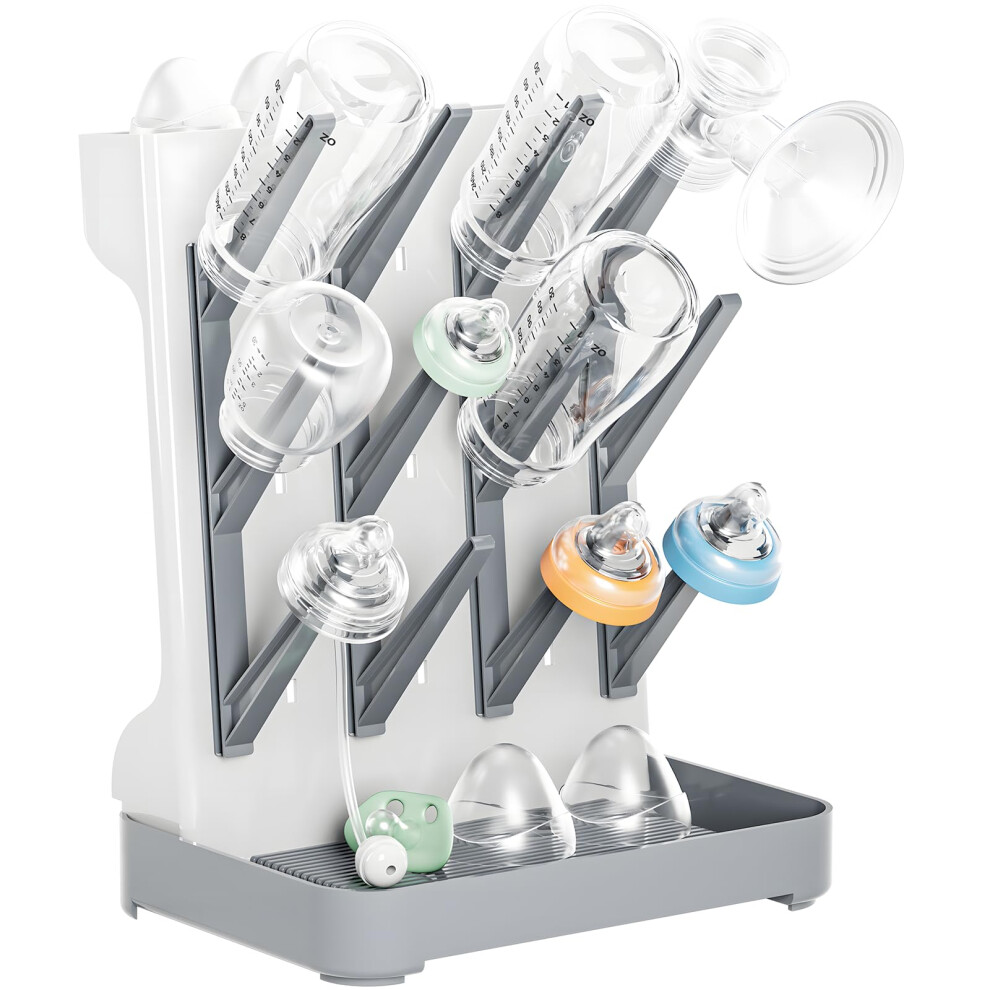 Baby Bottle Drying Rack, Removable Vertical Bottle Dryer Rack Holder, Space Saving Rack For Newborn Feeding Essentials - Holds Up To 12 Baby Dayacoco
