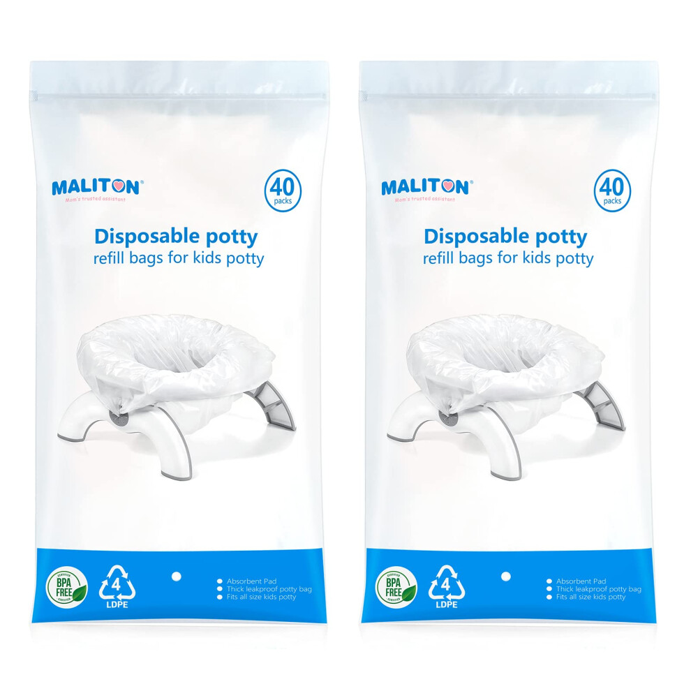 Potty Liners 80 Packs With Super Absorbent Maliton