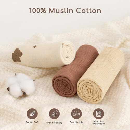 Yukkidds Baby Moses Basket Sheets 81x41cm, 3 Pack 1