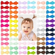 obeoby 60 Pcs Baby Hair Bow Clips, 2 Inch Full Rib