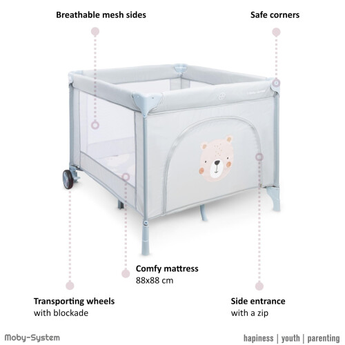 Moby-System Children's Playpen with Mattress and T 2