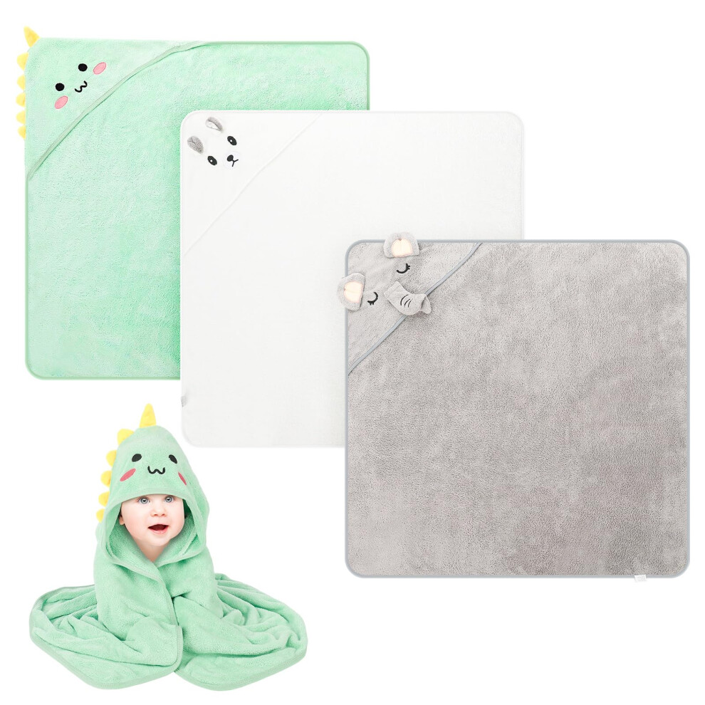 Gsrenyu 3 Pcs Hooded Baby Towels, Ultra Soft Newbo