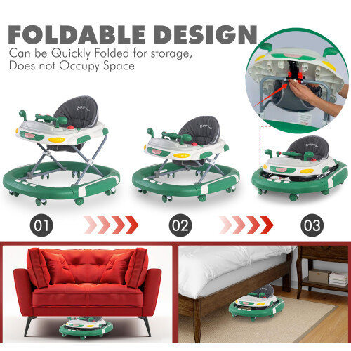 2-in-1 Foldable Baby Walker & Rocker - Multifuncti 2