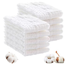 JETOP 10 Pack 10x10 Inch Muslin Cloths for Baby, S
