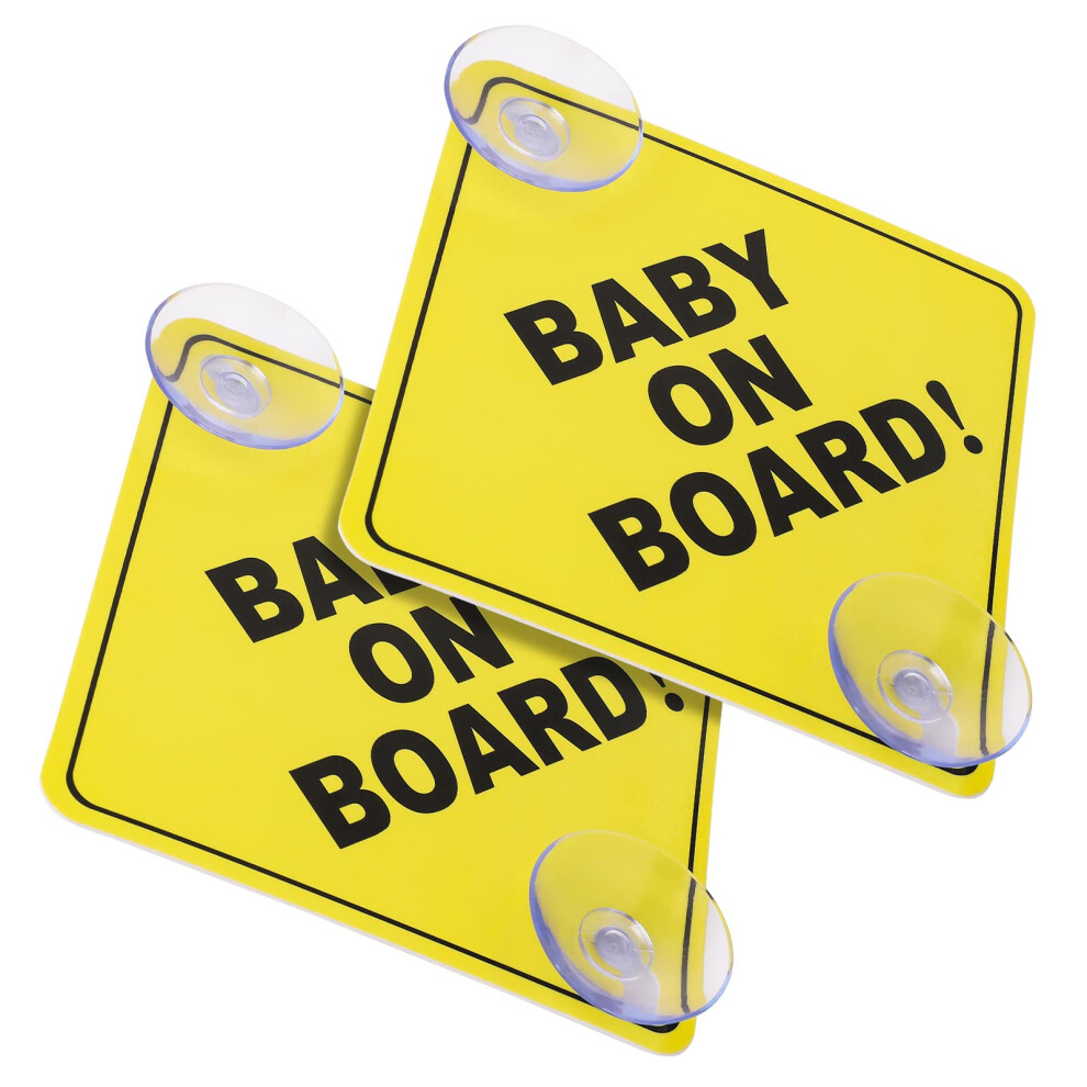 Cobee Baby On Board Car Signs, 2 Pcs 5"X5" Safety