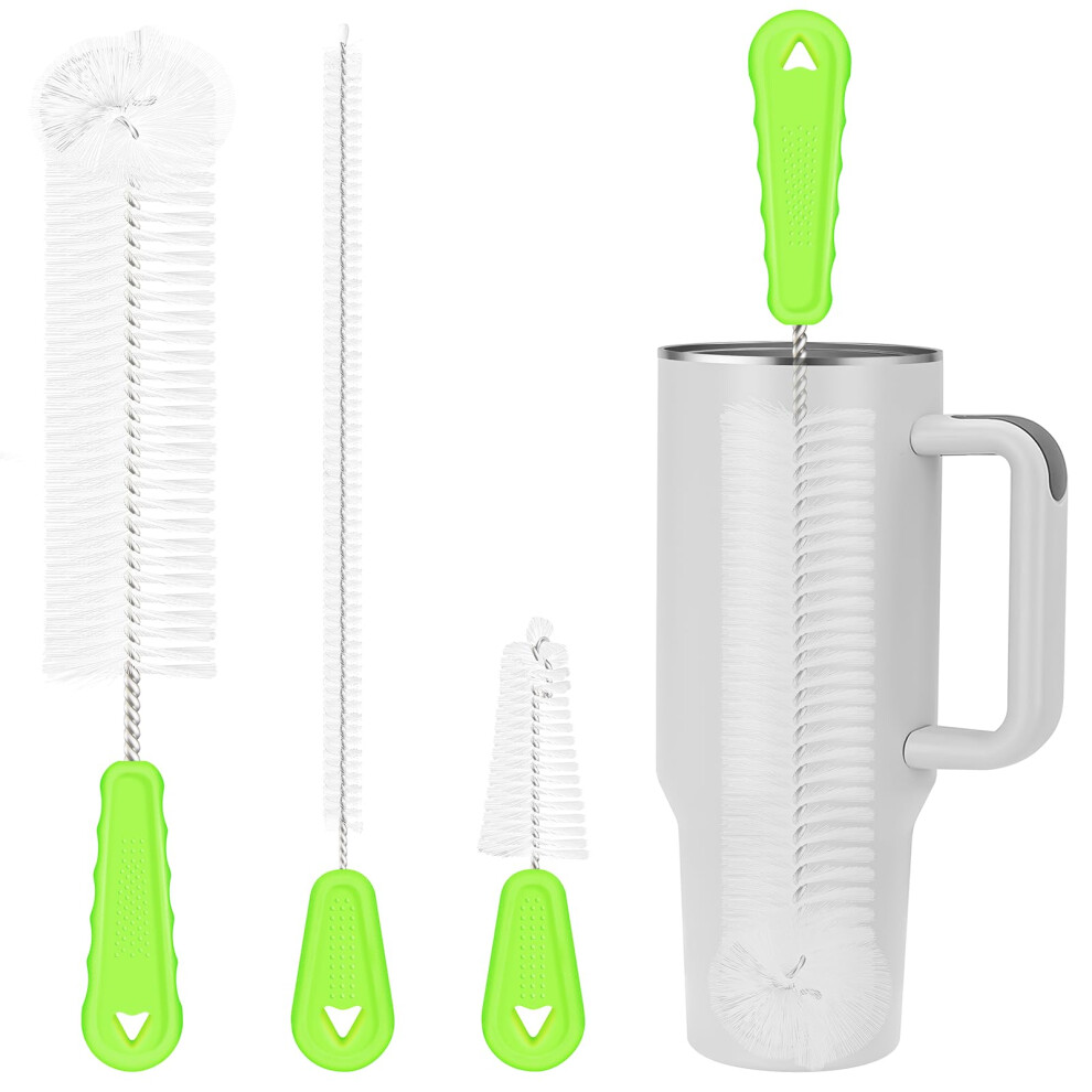 Bottle Brush Cleaning Set, 3Pcs Long Handle Water Bottle & Straw Cleaner Brushes For Washing Baby Bottles, Drinks Mugs, Flasks, Cup Lids, Tea Yungmax