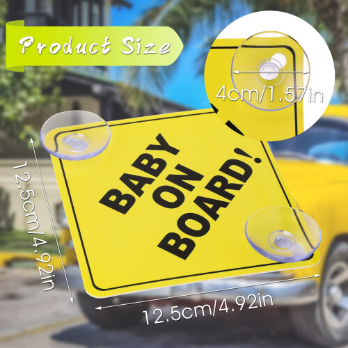 Cobee Baby on Board Car Signs, 2 Pcs 5"x5" Safety 2
