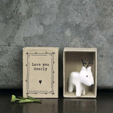 East of India Porcelain Matchbox Little Reindeer,