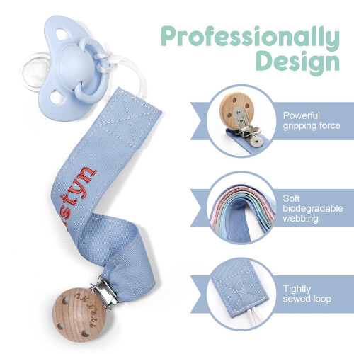 TYRY.HU Personalised Dummy Clips Boys Girls 2Pack 1