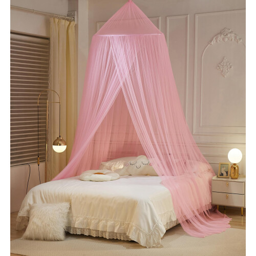 ZIQINPSQ Pink Large Mosquito Net for Single, Doubl