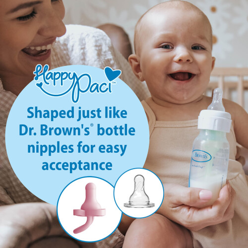 Dr. Brown's HappyPaci 100% Silicone Pacifier 0-6m, 2