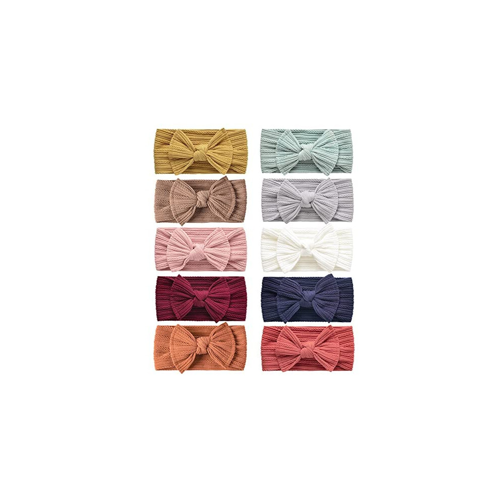 Dreshow 10 Pack Baby Headbands For Girls Newborn B