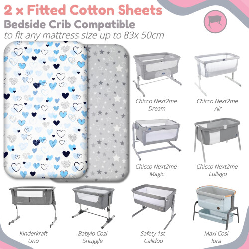 Next to Me Crib Sheets – 2pcs Fitted Baby Sheet Se 1