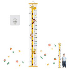 Giraffe Height Chart, Growth Measurement Device Fun Height Measure Tool with Hook Children Teenager Growth Record Cartoon Giraffe, for Bedroom Nurser
