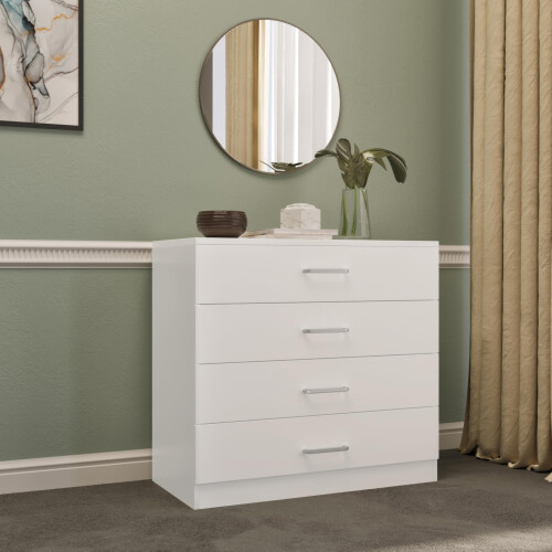 Seconique Seconique Dakota 4 Drawer Chest in White 1