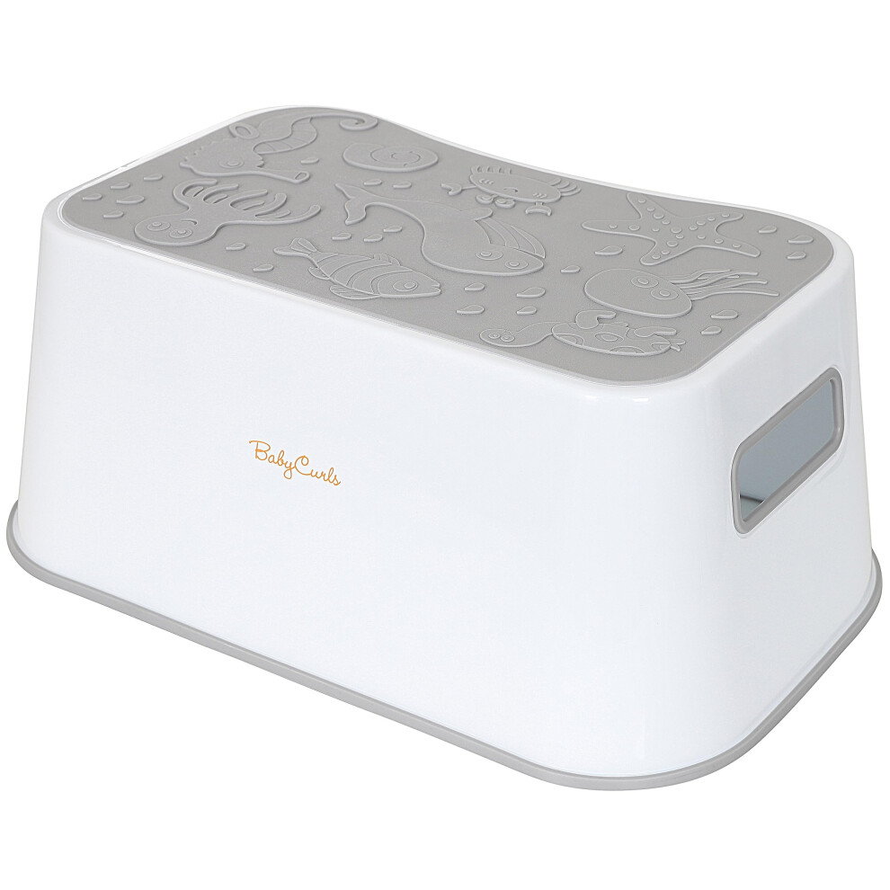 Babycurls Non-Slip Toddler Step Stool Ocean Theme Safe & Sturdy 16Cm Height Bathroom & Kitchen Sink Helper | Slip-Resistant Surface | Potty Training