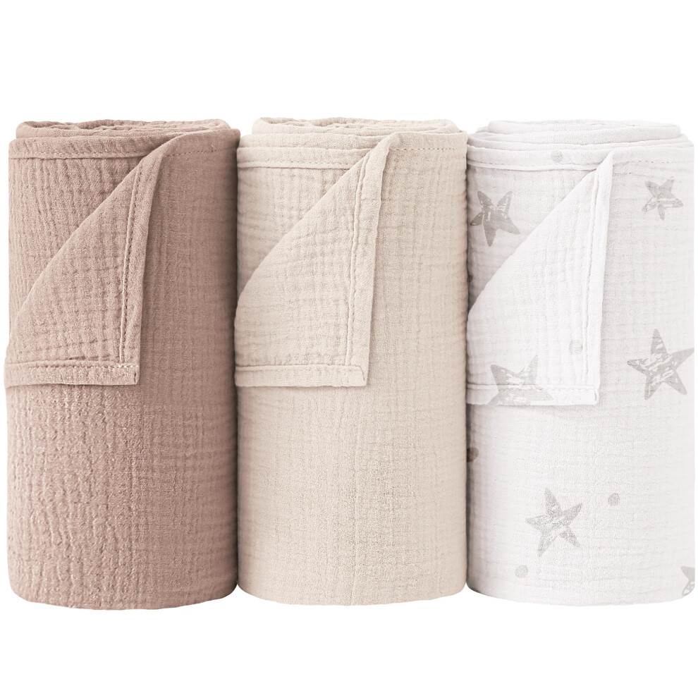 Muslin Swaddle Blankets 100% Cotton Baby Swaddle C Bearmoss