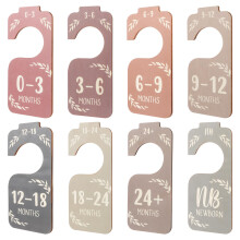 COMNICO 8PCS Wooden Baby Closet Dividers, Colorful Double-Sided Baby Closet Organizer Clothes Hanger Dividers for Newborn to 24 Months Size Clothes B