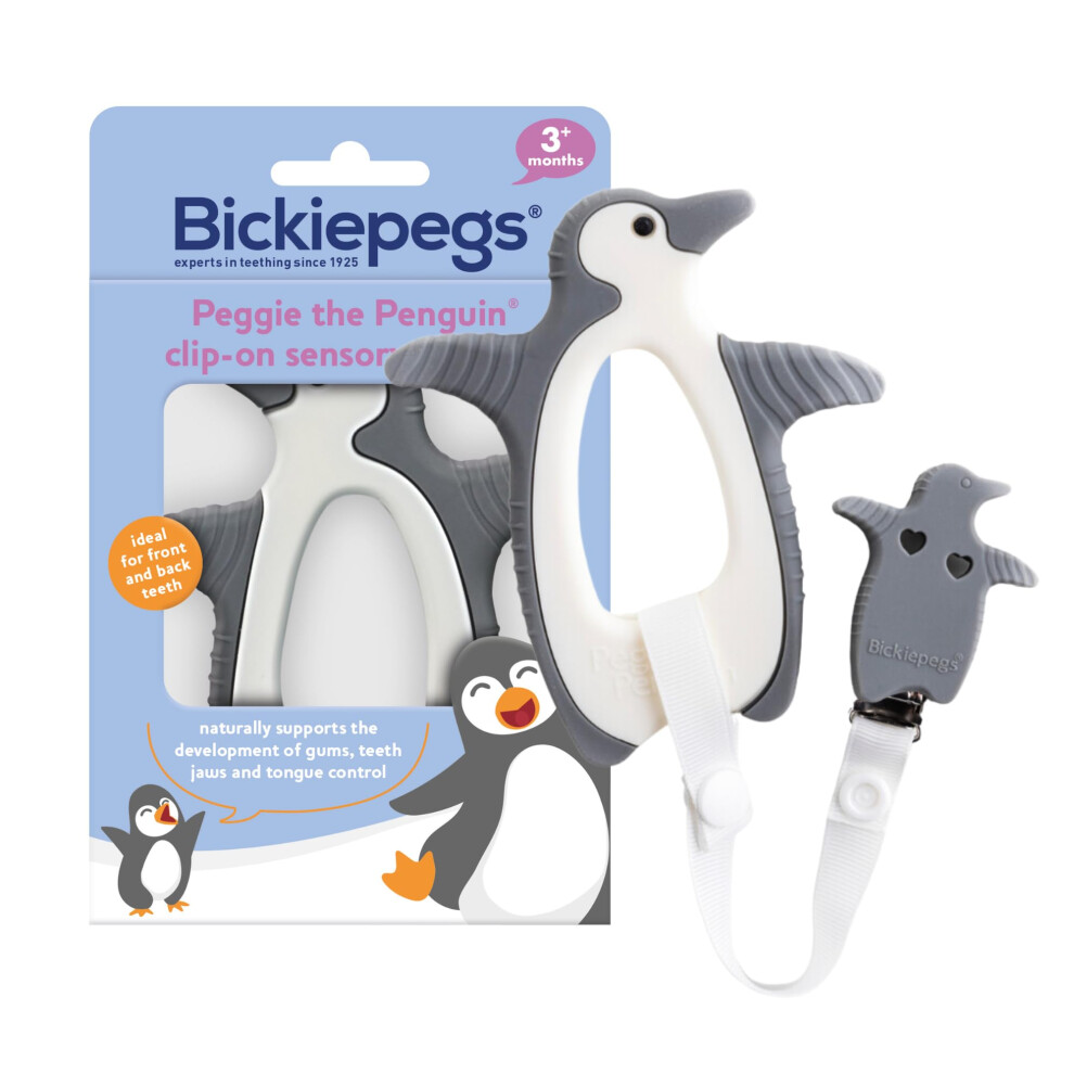Peggie The Penguin Silicone Teether 3–1 Bickiepegs