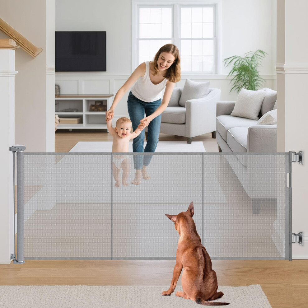 Retractable Stair Gate For Baby, Dog Gate Extends Wodondog