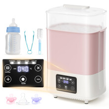 Kidken Baby Bottle Steriliser and Dryer, Large Size Hold 8 Bottles and Pacifiers, 4-in-1 Electric Steam Steriliser for Baby Bottles,Breast Pump Parts