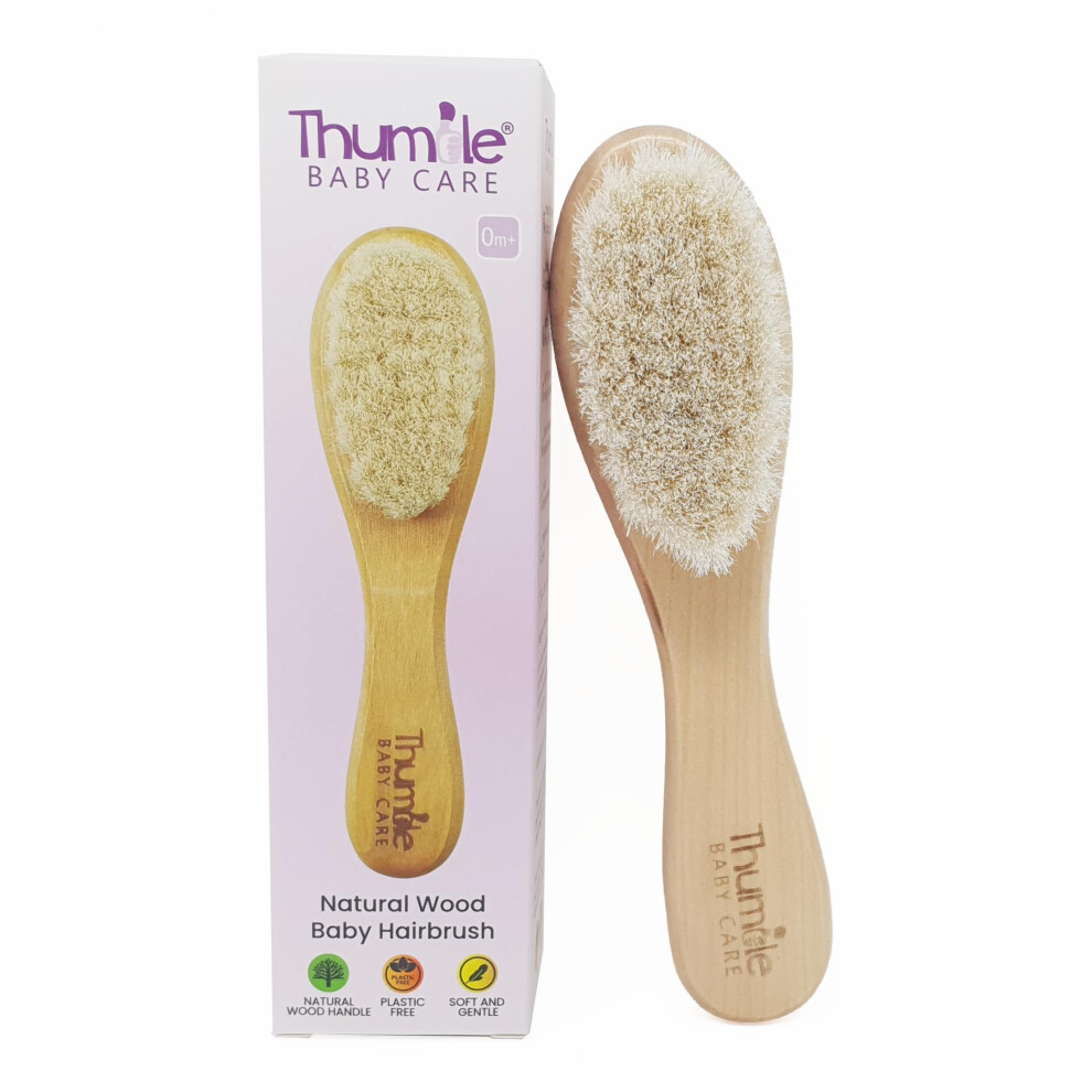Baby Hair Brush - Super Soft Goat Bristle Thumble