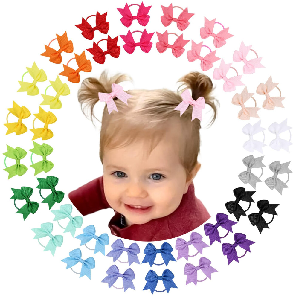 40Pcs 2 Inches Baby Hair Ties, Toddler Hair Vobobe
