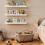 LevalCraft 3 Tier Floating Book Shelves, White Nur 4