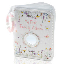 Baby Photo Album Soft Book with Hook Mirror, Babys First Photo Album Hold 17 6x4 Photos Present, My First Photo Book for Family, Baby Memory Books