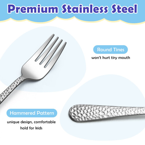 HaWare 6 Pcs Stainless Steel Hammered Toddler Chil 2