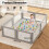 Seeday Baby Playpen, Grey Foldable Playpen for Bab 2