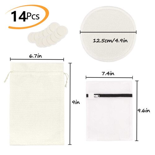 PHOGARY 14 PCS Washable Nursing Pads, Reusable Org 1