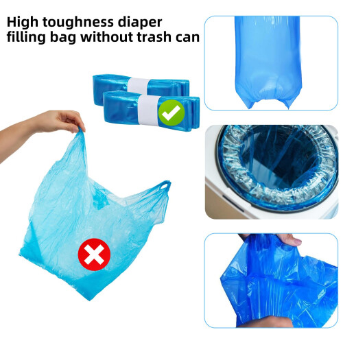 RHHGHY 10 Pack Diaper Pail Refill Liners, 10 x 4.5 2