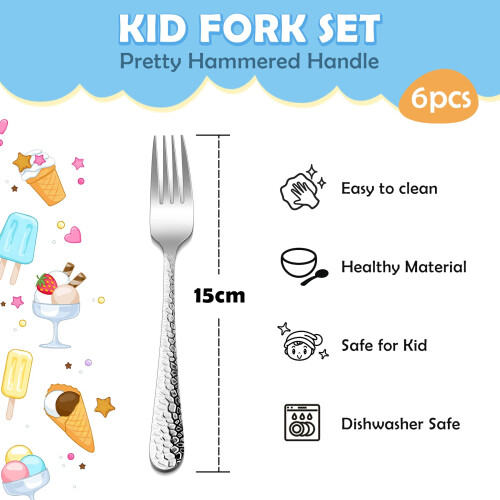 HaWare 6 Pcs Stainless Steel Hammered Toddler Chil 1