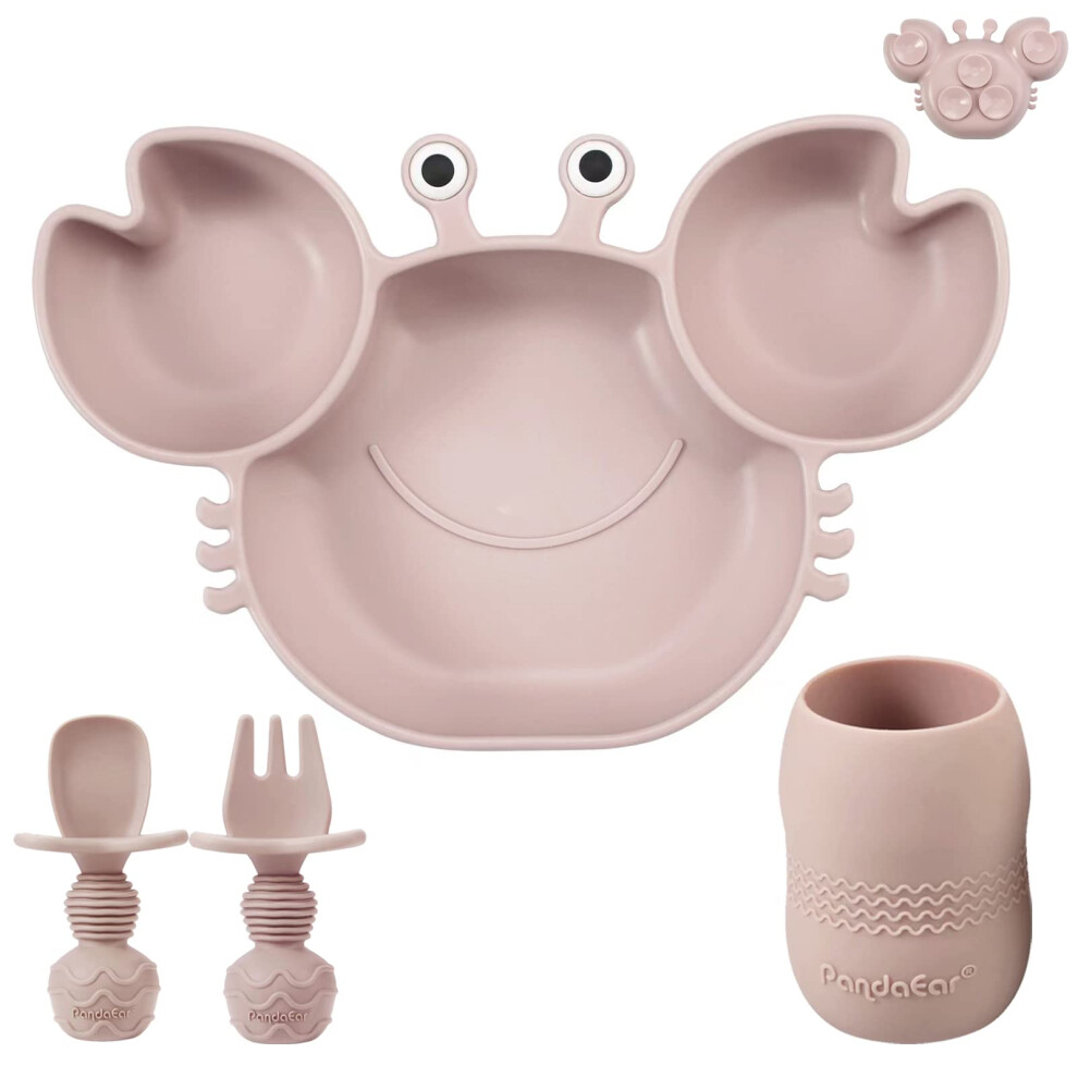 Silicone Baby Plate With Suction + Baby S Pandaear