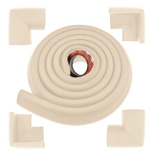 LEZQHB Baby Safety Edge Corner Guards Protector Set, 2M Edge Protector & 4 Corner Guards for Baby, Foam Cushion Protector Set Baby Proof Bumpers for