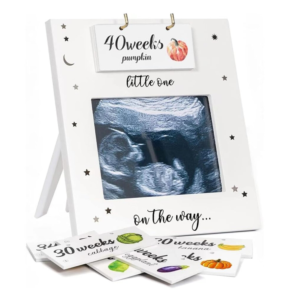 Baby Scan Photo Frames, Ultrasound Baby Photo Frame With 8-40 Weeks Countdown (Fruit/Vegetable), Mum To Be Gifts, Baby Announcement Gifts, Gen Lotvic