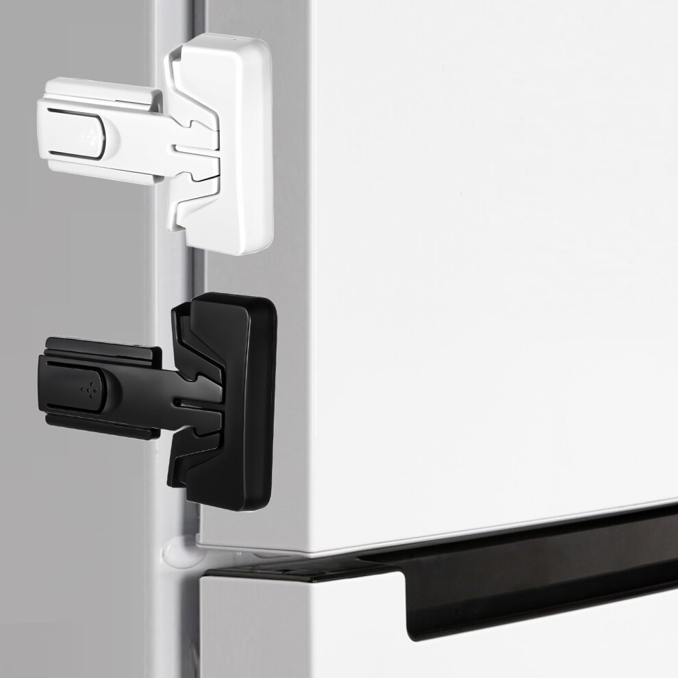 2 Pack Fridge Lock With Adhesive Freezer Latch To Keep Door Closed, Refrigerator Fridge Freezer Door Lock No Tools Required(, White) Black/White Divina Vitae