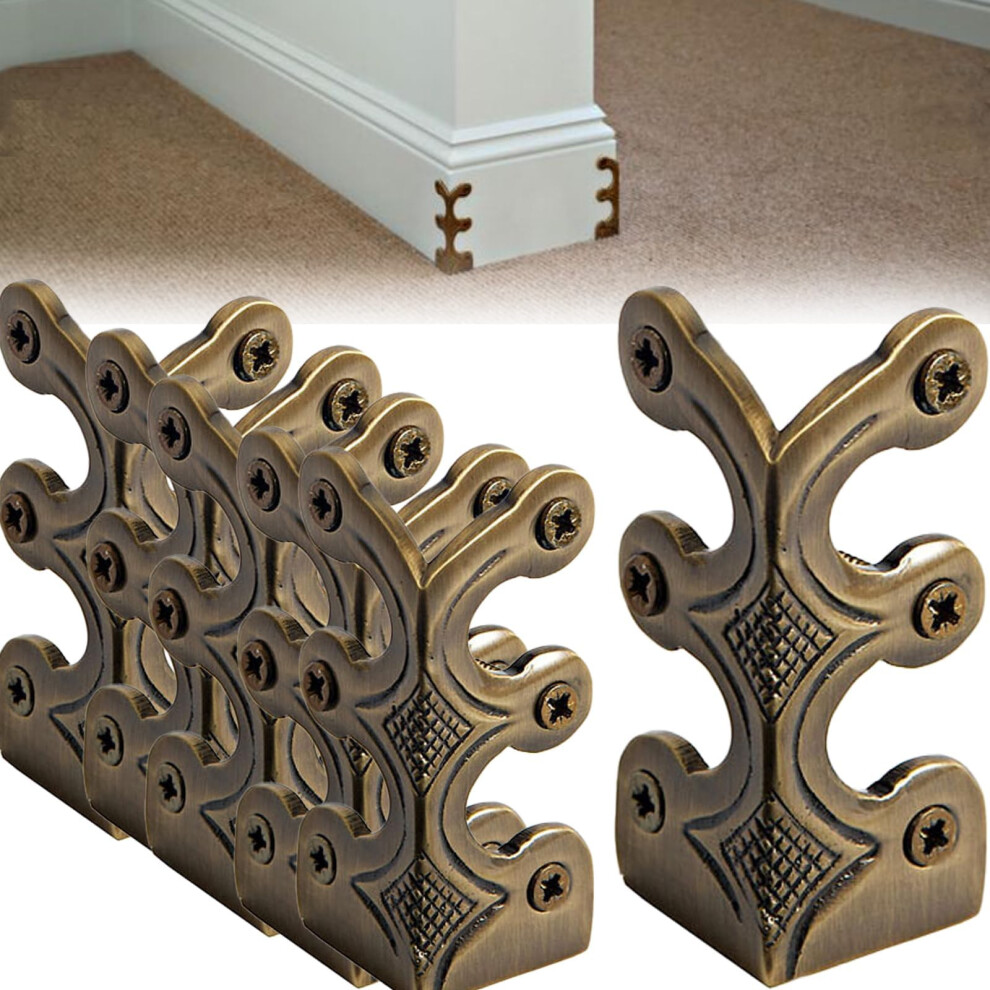 Houxiandou Skiffers Baseboard Corner Protectors, Solid Brass