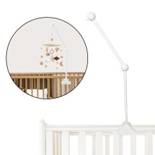 AolKee Baby Mobile Hanger, Wooden Cot Holder, Detachable Adjustable Arm for Hanging Crib Mobiles/Wind Chimes Toys, White