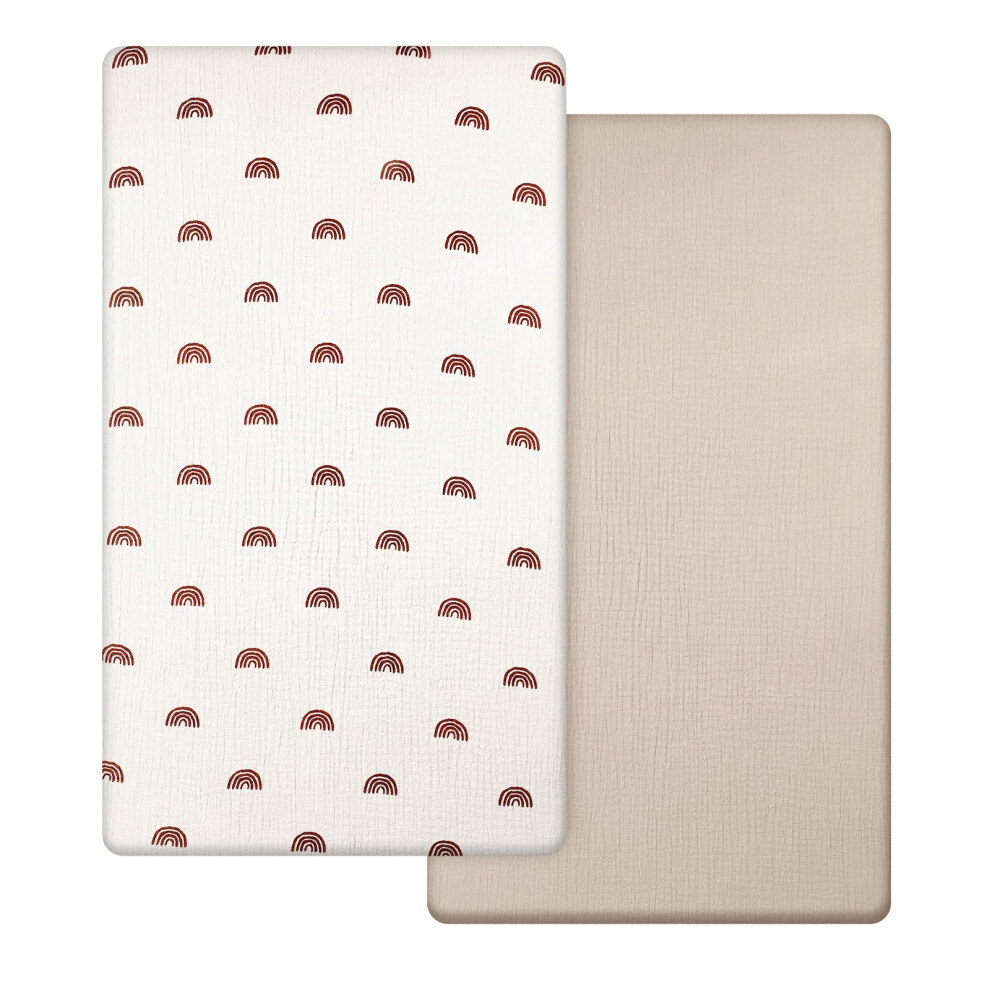 Cot Bed Sheets 140 X 70 Fitted, Muslin C Brown Peepeemax
