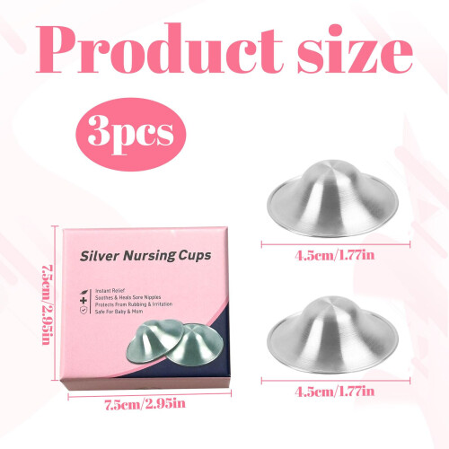 Silver Nipple Shields for Breastfeeding,2PCS Nippl 1