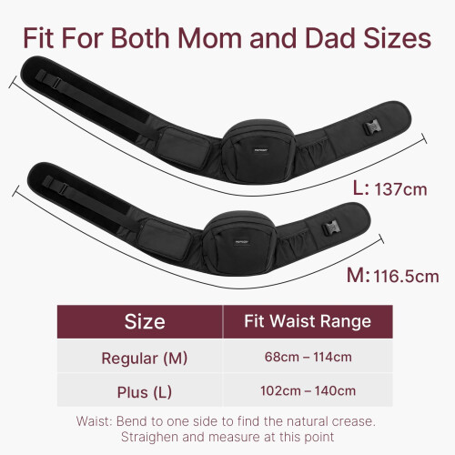Momcozy Baby Hip Carrier, Black, Medium 1