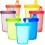 Youngever 7 Pack Reusable Kids Sippy Cups, Assorted Rainbow Colors 1